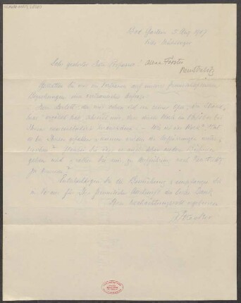 Brief an Alban Förster : 05.08.1907