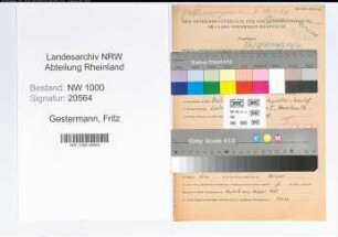 Entnazifizierung Fritz Gestermann, geb. 22.05.1906 (Techniker)