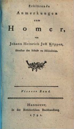 Erklärende Anmerkungen zum Homer, 4