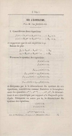 Sur l'élimination.