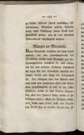 Mangel der Moralität.