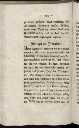Mangel der Moralität.