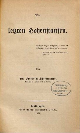 Die letzten Hohenstaufen