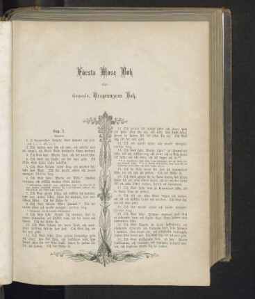 Första Mose Bok eller Genesis, Ursprungens Bok.