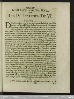 Dissertatio Vigesima Sexta Ad Lib. IV. Instit. Tit. VI.
