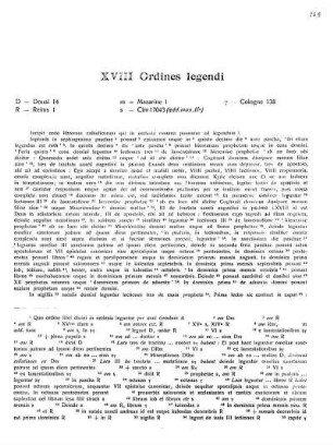 XVIII Ordines legendi