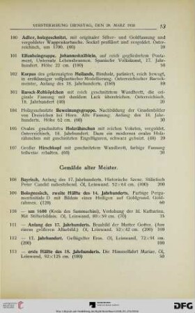 Gemälde alter Meister (Nr. 108-151)