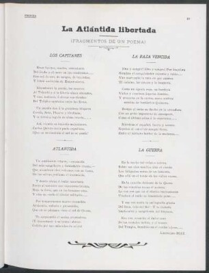 La Atlántida libertada : (Fragmentos de un poema)