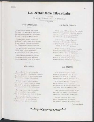 La Atlántida libertada : (Fragmentos de un poema)