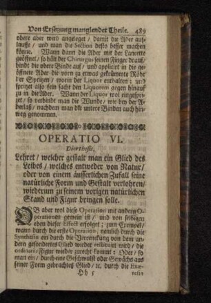 Operatio VI. Diorthosis.