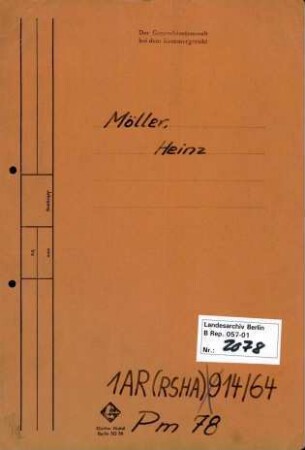 Personenheft Heinz Möller (*10.08.1914), SS-Untersturmführer