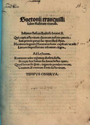 Suetonii tranquilli Liber illustrium virorum