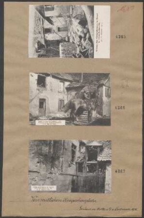 Wirkung eines Schrapnellschusses im Betsaal in Eckkirch-Markirch Els am 15.10.1914