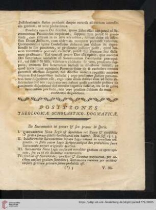 Positiones Theologicæ Scholastico-Dogmaticæ