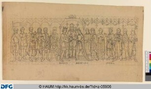 Die Vermählung Heinrichs und Mechthilds in Begleitung von Srigul und 12 Hochzeitsgästen