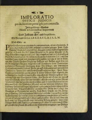 Imploratio Officii Judicis pro declaratione poenae ipso jure ...