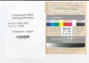 Entnazifizierung August Endemann , geb. 06.03.1899 (Angestellter)