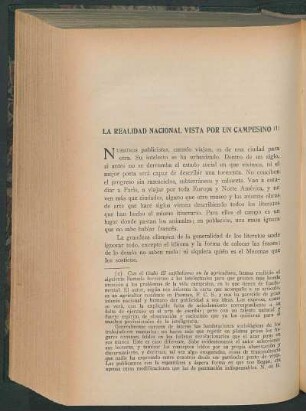 La realidad nacional vista por un campesino
