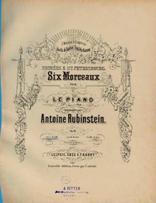 Six morceaux pour le piano : op. 44, 1. Romance : op. 44, no. 1. - Nouv. éd., revue par l'auteur. - 1860 ca. - 7 S. : Noten. - Enth. außerdem: Scherzo : op. 44, no. 2. - Pl.-Nr. 658