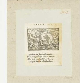 Isaakopfer, aus: Claude Paradin, "Quadrins historiques de la Bible", Lyon 1558