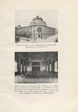 Postgebäude Berlin N, Ecke Oranienburger- und Artilleriestraße (Postfuhramt und Postamt Nr. 24) ; Großer Hörsaal im Postgebäude [...]