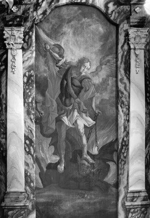 Altar mit Erzengel Michael : Altar mit Erzengel Michael (1801/1850?). Schneidbach, Antoniuskapelle