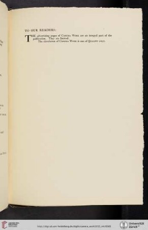 [Editors] To Our Readers