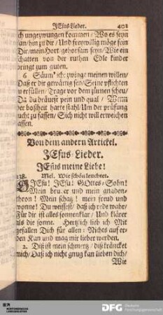 Glaubens- und Jesus-Lieder.