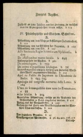 IV. Philosophische und Mathem. Schriften