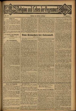 Zweite Ausgabe vom Sonntag, den 17. September 1933.