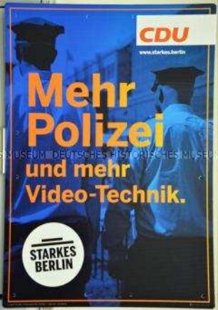 Wahlkampfplakat der CDU zur Wahl des Berliner Abgeordnetenhauses am 18. September 2016