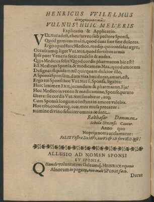 Allusio Ad Nomen Sponsi Et Sponsae.