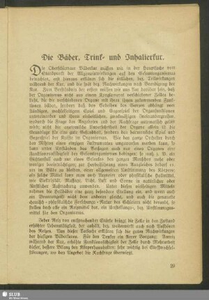 Die Bäder, Trink- und Inhalierkur