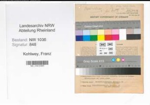 Entnazifizierung Franz Kohlwey , geb. 22.11.1889 (Hauer)