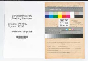 Entnazifizierung Engelbert Hoffmann, geb. 08.01.1914 (Handelsvertreter)