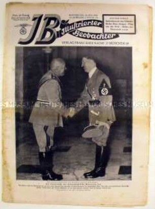 Wochenzeitschrift der NSDAP "Illustrierter Beobachter" u.a. zum Staatsbesuch Hitlers in Italien