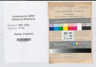 Entnazifizierung Friedrich Herbst , geb. 04.03.1889 (Lehrer)