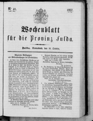 Nr. 41, Ausgabe vom 10. Oktober 1857