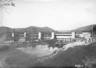 Baustelle Wehr Wieblingen mit Krafthaus