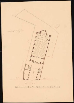 Neue Synagoge, Berlin Vorstudien: Grundrissstudie