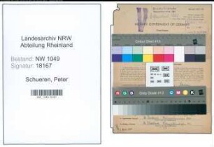 Entnazifizierung Peter Schueren , geb. 17.05.1899 (Bahnsekretaer)