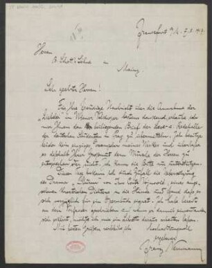 Brief an B. Schott's Söhne : 07.03.1913