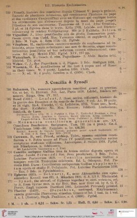 3. Concilia & Synodi (Nr. 766 - 809)