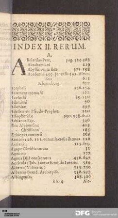 Index Rerum.