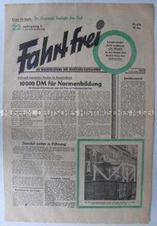 Wochenzeitung für Eisenbahner "Fahrt frei" u.a. zur Einführung von Normen im Rangierdienst und zur Gründung der BRD