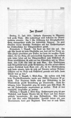Zur Front!