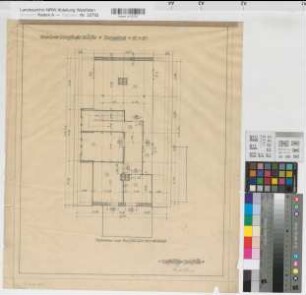 Münster (Münster) Wohnhaus Ulrichstraße Grundriß Dachgeschoß 1923 1 : 50 50,5 x 41 Zeichnung Westfälische Heimstätte Wohnungsgesellschaft Münsterland