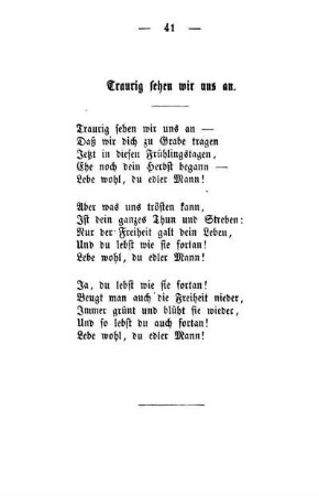 Traurig sehen wir uns an