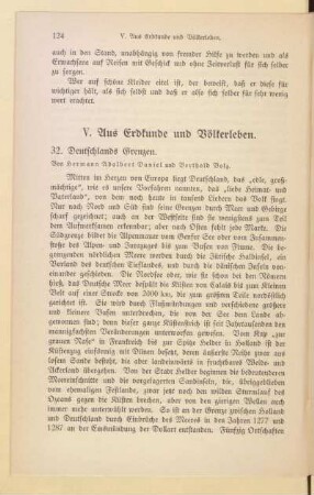 V. Aus Erdkunde und Völkerleben