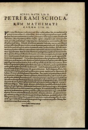 Petri rami scholarum mathematicarum. Lib II.